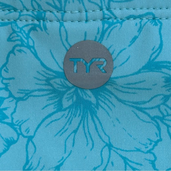 NWT TYR Boho Floral Bikini Bottoms XS Teal Blue Aqua Black UPF 50+ - Picture 5 of 6